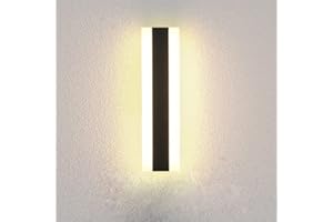 ‎LUOLONG LED Long Wall Lamp Villa Wall Lamp Villa Porch Wall Lamp Outdoor IP65 Waterproof Wall Lights Black Long Light Strip Aluminium Outdoor Wall Lamp Acrylic Warm Light Garden Light 30 cm Warm Light