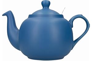 London Pottery Théière rustique avec infuseur dans une boîte cadeau, en céramique, bleu nordique, 6 tasses (1,5 litre)