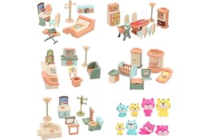 BananMelonBM 50 Pack Kids Little Dollhouse Furniture Set Toys House Big Dreams for Baby Children Girls Boys Age 3+,Miniature Accessories Educational Pretend Play Toys for Toddler