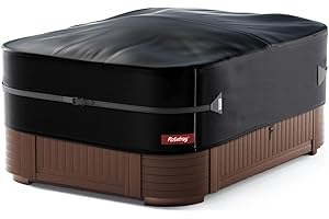 Rosefray 420D Outdoor Waterproof Square Hot Tub Cover Protector, Heavy Duty Polyester SPA Cover UV Protection Cover 80" L x 80" W x 20" H, Black