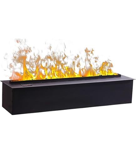 Camino A Vapore Acqueo 3D 150 Cm Con Fiamma Atomizzata, 9 Colori LED E 5 Livelli Di Regolazione, Per Interni, Effetto Realistico Senza Calore
