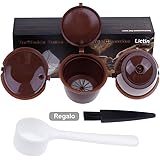 Lictin Capsule per caffè ricaricabili capsule dolce gusto, 4 tazze +Cucchiaio di plastica + Spazzola i cafilas