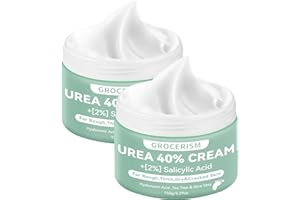GROCERISM 2 Paquetes Crema Urea 40% más un 2% de ácido Salicílico 150g || Crema Para Pies y Crema de Manos con ácido Hialurónico, árbol de té y Aloe Vera para Humectar, Eliminar Callos y Suavi