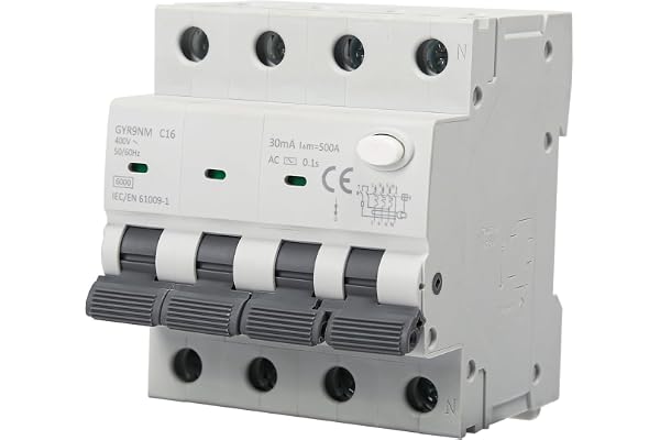 Differentialbrytare 16A 30mA 3P+N RCBO 6KA AC 380V