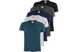 ALPIDEX T-Shirts Hommes col v Lot de 5 - Taille S M L XL XXL 3XL 4XL 5XL