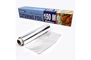 MAXLAND Premium Heavy Duty Chef Restuarant Aluminium Non Stick Silver Kitchen Foil Roll for Cooking Baking Wrapping, Grilling for BBQ - 40cm x 150m