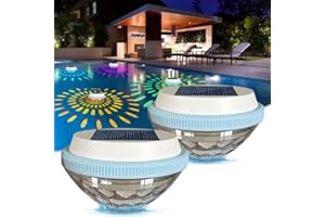 SGZIOO Floating Pool Lighting Solar, Pack of 2 Pool Lights Floating, 7 Modes Pool Lighting Solar, Floating Solar Lights, LED Pool Lights, Pool Light for Pond, Bathtub