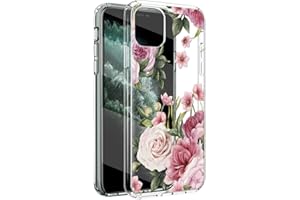 ZhuoFan for Motorola Moto G8 Power Lite 4G Case Clear Slim Phone Case Cover Silicone Shockproof TPU with Pattern Transparent Design Protective Cover for Motorola G8 Power Lite 4G 6.5", Pink flower