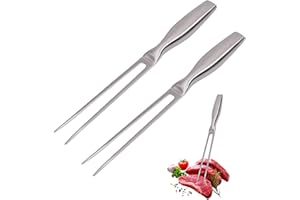 ZKFSIE 2 Pack Carving Fork for Meat – Heavy Duty 304 Stainless Steel Meat Fork Set, Ergonomic Handle BBQ Fork for Turkey, Roast, Kitchen Carving & Serving