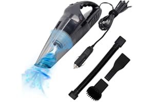 HiKiNS Aspirapolvere per Auto con Filo Ideale per la Pulizia in Auto, Nero Aspirapolvere per auto 3 in 1 ad alta potenza, auto aspirapolvere portatile, accessori essenziali per auto per uomo e donna