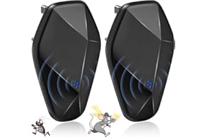 YALISITE Ultrasonic Pest Repeller,Mouse Repeller Plug-In,Effective Control Of Indoor Mice, Cockroaches, Ants, Flies, Mosquitoes, And Rodents, Safe For Pets And Human (2, Black)