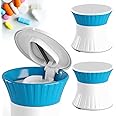 REVHQ 2 Pack Pill Crusher Cutter Splitter Grinder - [3 in 1] - Pill Crusher Pulverizer - Tablet Cutter with Small Pill Box Container - Pill Breaker Slicer Chopper Divider - Multifunction