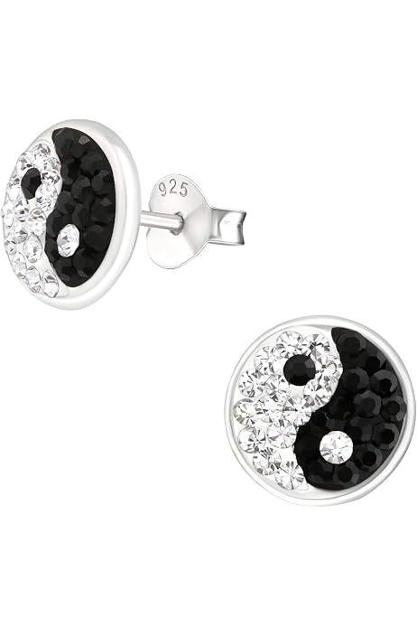 Fake Plug Ohrstecker Für Herren – Yin Yang Design, Edelstahl, 8 Mm, Schraubverschluss