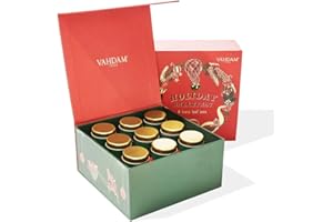 VAHDAM, Świąteczne pudełko na herbatę | 9 luźnych herbat w pudełku na Boże Narodzenie Herbata Asortyment | Bezglutenowe, Bez GMO | Oryginalny prezent dla kobiet, Świąteczne prezenty do herbaty dla