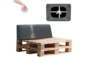 SYLC Impermeable Funda De Cojines Palets Exterior Jardin, Elástico Terciopelo Fundas para Palés, Protectores De Muebles Madera Sofa Terraza Lavable (Grey-Blue,Back 120×40×10/20cm)