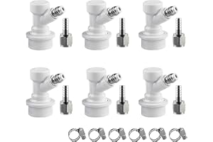 MUGLIO 6Pcs Keg Disconnect Ball Lock Keg Fitting Set Grey Quick Ball Lock MFL Disconnect with Stainless Steel 5/16'' Gas Barbs for Corny Ball Lock Keg