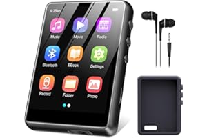 64GB MP3 Player Bluetooth 5.3, SWOFY MP3 & Digital Audio Players with Touch Screen, M4 Music Player Built-in HD Speaker, FM Radio, Recording Support up 128GB Black