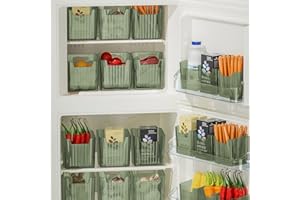 Bugucat Kühlschrank Organizer 6er set, Hochwertige Vorratsschrank Küche Organizer Fridge Organizer transparent, Stapelbare Aufbewahrungsbox Kühlschrank Boxen für Schränke Gefrierschrank Speisekammer