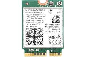 HIGHZER0 ELECTRONICS Intel AX1675i Killer Series WiFi 6E Gaming Adapter Upgrade | CNVio2 M.2 WiFi Card | High-Speed 2.4 Gbps WiFi for PCs | Bluetooth 5.3 Supported | Designed for Intel 11th Gen and Later CPUs (AX1675i)