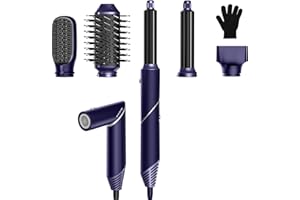 Hairstyler 5 in 1, Mogawave Airstyler Pro, 60000 giri/min, ferro arricciacapelli con aria sinistra/destra, cura degli ioni negativi, volume dei capelli, arricciatura e asciugacapelli blu