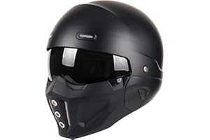 Woljay Offener Helm Integralhelm Motorradhelm Modulare Helme für Unisex-Adult Straße Fahrrad Kreuzer Roller DOT ECE genehmigt