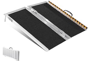 VEVOR Rampe pour Fauteuil Roulant, capacité 363 kg, Rampe de seuil Pliante portative en Aluminium antidérapant 60,96 cm pour Scooter, Personnes handicapés, marches, Maison, escaliers, Portes, Bordure