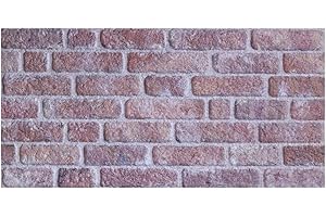 IZODEKOR Revestimiento de pared 3D de poliestireno expandido con aspecto de piedra, para cocina, baño, balcón, dormitorio, salón, salpicadero de cocina y terraza, rojo ladrillo (Steinbrücke)