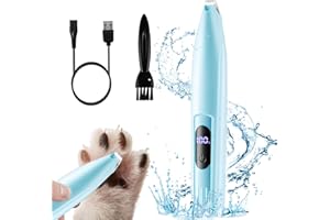 AMNF Tagliacapelli per zampe di cane,Pet Foot Hair Clipper with LED Ligh for Grooming Pet Hair Around Paws, Eyes, Ears, Face, Rump (Blue)
