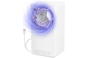BUBBACARE Lampe Anti Moustiques, Piège à Insectes électrique USB avec Lampe UV, 180°Lumière Tueuse de Moustiques Zapper pour Cuisine Chambre d'enfants Intérieure et L'extérieur (Blanc) (BlancFX-01)