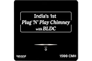 Beyond Appliances Cube BLDC Plug N Play Ductless Kitchen Chimney | 1500 CMH | AutoClean | 5-Stage Advanced Filter | Touch Control | 3-way Suction | 46dB Low Noise | Black | PAN INDIA SERVICE