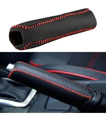 Soufflet Levier Vitesse AERZETIX - Simili Cuir Noir Bordure Bleue, Pour Boîte Manuelle, Remplacement Intérieur Voiture - 8