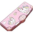SHUDAUSHI Unicorn Plastic Theme Pencil Box With Eraser,Tape Cutter,Ruler,Scissor & Sharpener For Kids,Unicorn Geometry Box,Pencil Case For Girls Pencil Box Birthday Gift For Girls (Unicorn,Pink)