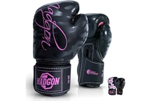 ‎MADGON MADGON Premium Boxhandschuhe Damen - Frauen Kickboxhandschuhe für Kampfsport, MMA, Sparring, Muay Thai, Boxen - 12oz