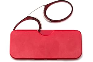 KODILIN Occhiali da Lettura 2.5 Mini Lettore di Naso a Clip per Uomini e Donne, Occhiali da Lettura Flessibili Portatili Antiscivolo Rosso