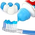 HIJAJA Self-Closing Toothpaste Caps,5 Pcs Toothpaste Squeezers Cap Keeps Toothpaste No Mess or Waste ,Simple and Practical for Every Home by (Blue)