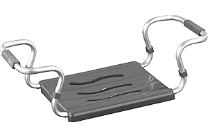 Wenko 73392500, Sedile Vasca da Bagno, Allungabile, carico Max. 120 kg, Alluminio, Argento, 55-65 x 18 x 26 cm