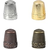 PLABBDPL Sewing Thimbles,4Pcs Sewing Needle Protector,Sewing Thimble,Metal Thimble,Metal Finger Protector,Knitting Thimble