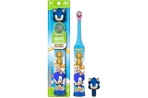 FIREFLY Clean & Protect, Sonic The Hedgehog - Cepillo de dientes 3D, cerdas suaves, mango antideslizante, batería incluida, a partir de 3 años