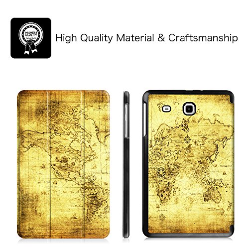Fintie Samsung Galaxy Tab A 7.0 Hülle – Ultra Schlank Superleicht Ständer Slim Shell Case Cover Schutzhülle Etui Tasche für Samsung GALAXY Tab A 7.0 ZollSM-T280 / SM-T285 Tablet(2016 Version), Weltkarte Antik - 2