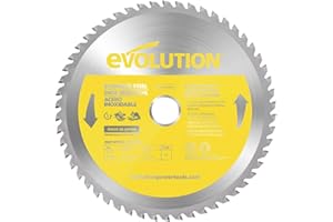 EVOLUTION POWER TOOLS Evolution S210TCT-54CS - 210 mm Lama per taglio di acciaio inossidabile - Lama per metallo a 54 denti con punte in carburo che in pratica non genera surriscaldamento, ronzii o scintille