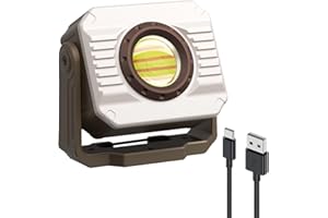 Smiling Shark Luci da Lavoro, LED Lampada Officina 5000mAh Ricaricabile 3 Modalità Luce Dimmerabile con Modalità Stroboscopica Magnetica Portatile Luce Ispezione per Campeggio Riparazione Garage