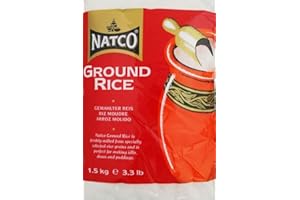 RED RICKSHAW Natco riz moulu | 100 % naturel | sans gluten (GF) | sans conservateurs ni additifs | parfait pour les plats sucrés et salés 1,5 kg