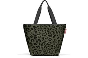 reisenthel shopper M in teddy leo olive – Geräumige Shopping Bag und edle Handtasche in einem – Aus wasserabweisendem Material