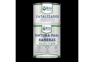 BRICOSALVAJE Pintura para Bañeras Acabado Brillante Dos Componentes 600+150 ML | Fácil Aplicación | Acabado Cerámico (Negro)