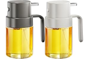 YARRAMATE 2pcs Pulverizador de aceite para cocinar, botella de spray de aceite de 200 ML para la cocina, rociador de aceite de oliva de grado alimenticio, atomizador portátil (Blanco Y Negro)