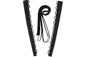 Hoseirty 3Pcs DIY Women's Black Wedding Dress Loops Adjustable Fit Satin Corset Back Kit Set Lace up for Formal Prom Dress 16inch