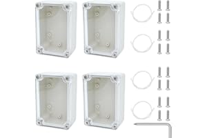 DAIRYCOF abzweigdose wasserdicht 4 Stk Kunststoffgehäuse 100 * 68 * 50mm abzweigdose schwarz Ip65 Wasserdicht Abzweigdosen Wetterfeste (Transparent, 100 * 68 * 50mm)