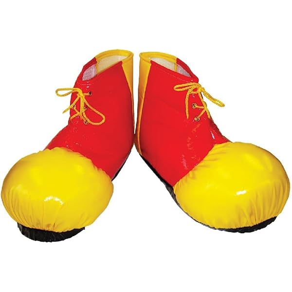 Boland 55519 - Chaussures Clown En Tissu - 1 Paire - Taille Unique Adulte - Jaune Et Rouge - Couvre-chaussures - Accessoires Pour Carnaval, Halloween, Fête à Thème