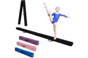 RELAX4LIFE - Viga de gimnasia plegable de 210 cm en finette con patas elevadas, haz de gimnasio portátil con asas de transporte, gimnasia, material para niños y adultos