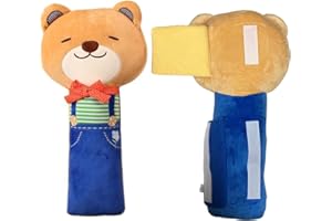 GDVONE Cartone animato Imbottitura per Cintura,Guaine per cintura di sicurezza,auto cintura di sicurezza comfort,per Cintura di Sicurezza Auto, Camion e Borsa da Viaggio (piccolo orso)